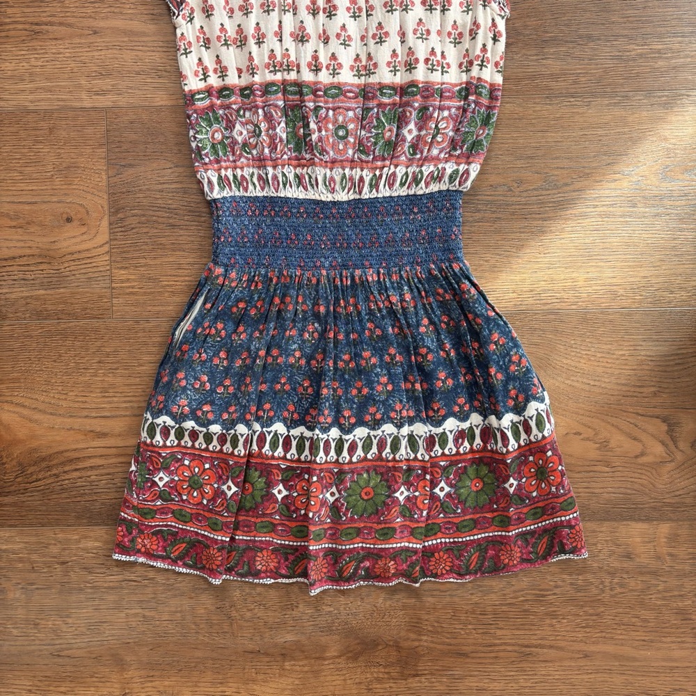 FAHERTY - Bemini Smocked Mini Dress (Small) - Multicolor Floral with Pockets - Picture 6 of 7